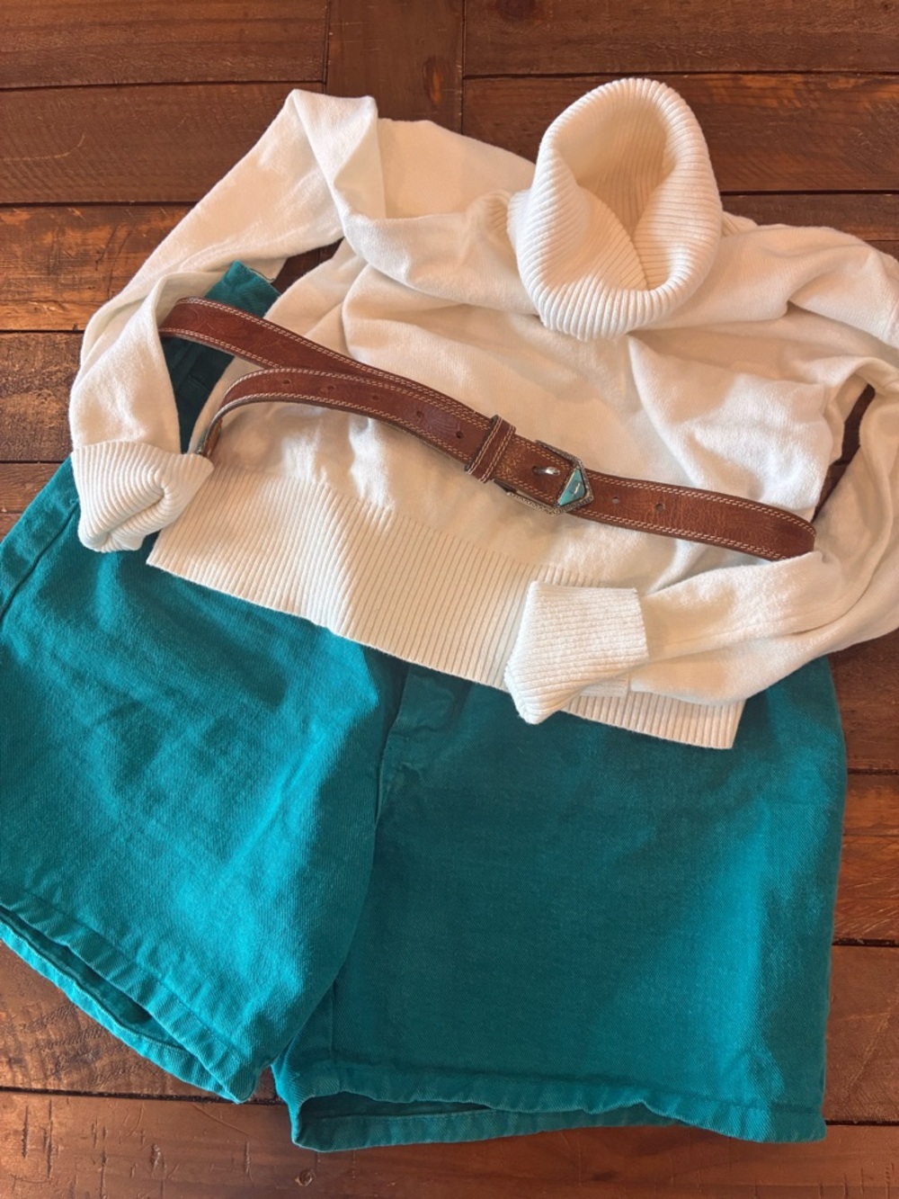 Vintage Teal High-Waist Women’s Shorts